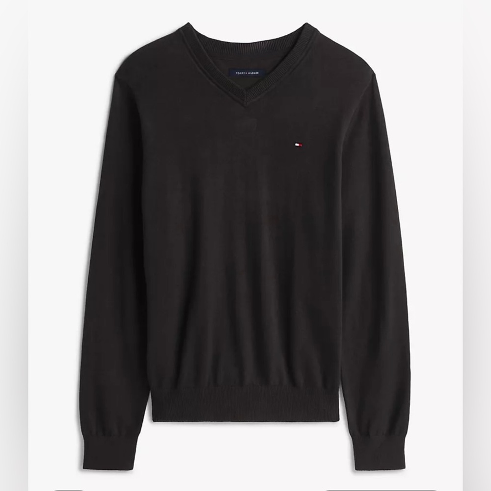 NWT Tommy Hilfiger Men's Black V-Neck Sweater Size S